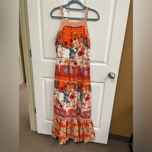 Orange Floral Dress